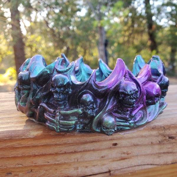 Chameleon Shift Iridescent Skull Dish or Tray