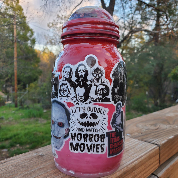 I Heart Horror Movies Glass Stashjar