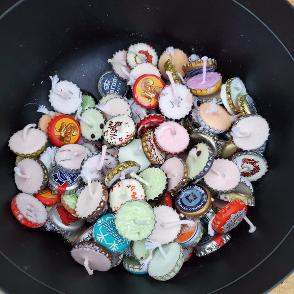 Recycled Bottle Cap Candles Mixed Scents and Colors