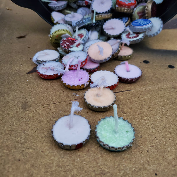 Recycled Bottle Cap Candles Mixed Scents and Colors