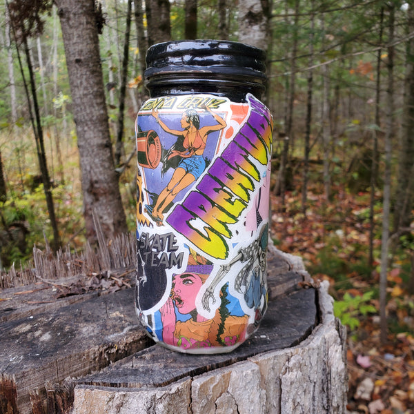 Skater Sticker Bomb Stashjar