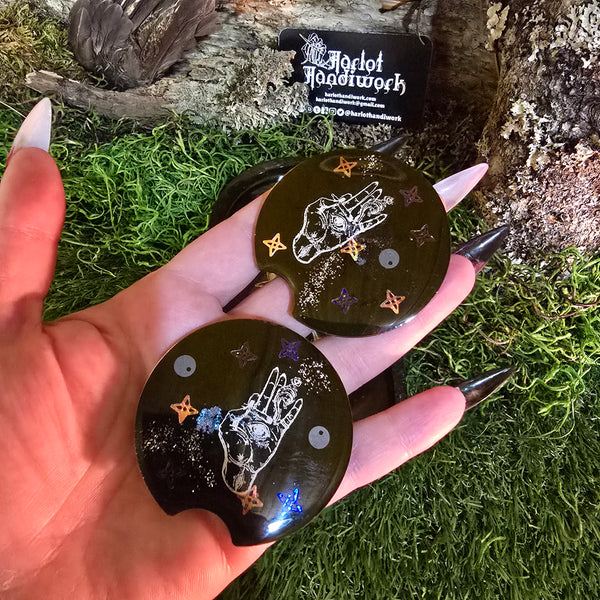 Smokey Hamsa Hand Tray and Car Coaster Set
