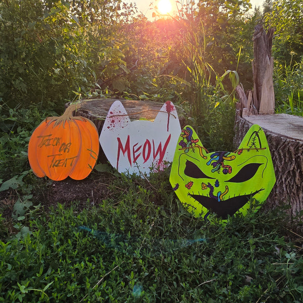 Oogie Boogie Cat Head Painting