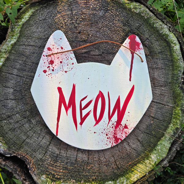 Bloody Meow Cat Head Painting