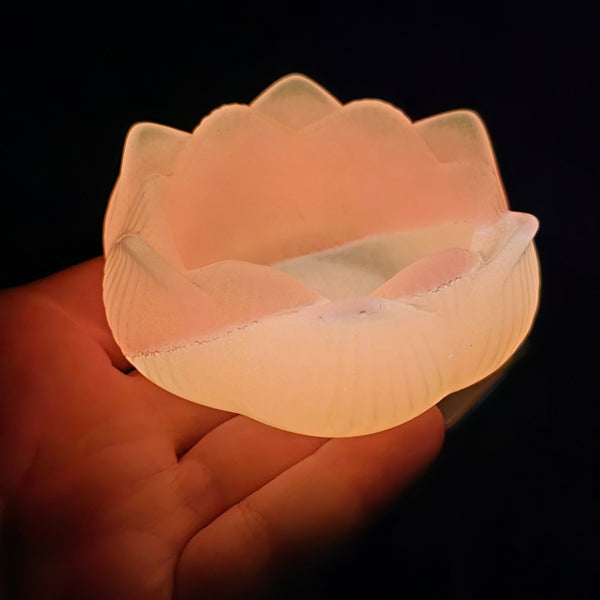 Neon Glow In The Dark Pink and Orange Lilly Tea Light Candle Holder