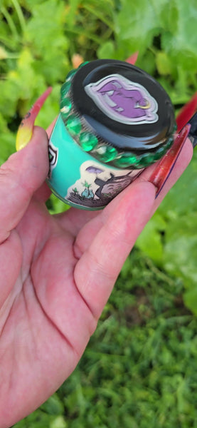 Top view of Girl Power stash jar lid