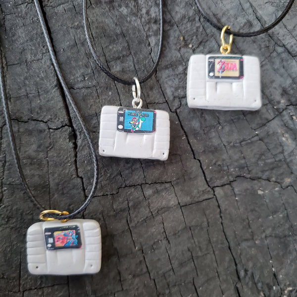 SNES Cartridge Charm Necklace