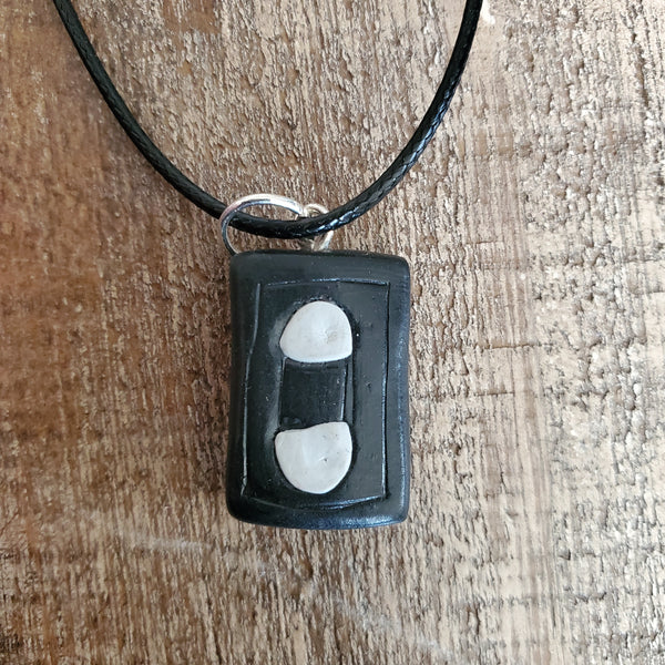 VHS Charm Necklace - Hand sculpted clay