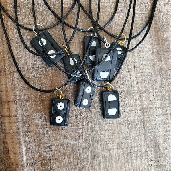 VHS Charm Necklace - Hand sculpted clay