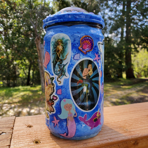 Mermaid Stashjar with Keys on Top