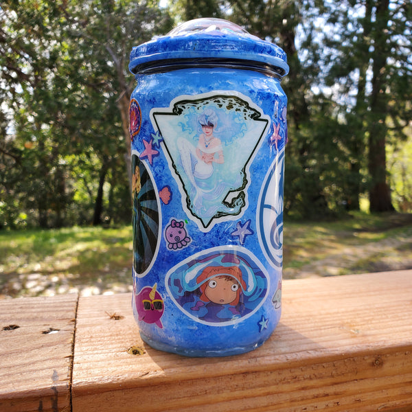 Mermaid Stashjar with Keys on Top