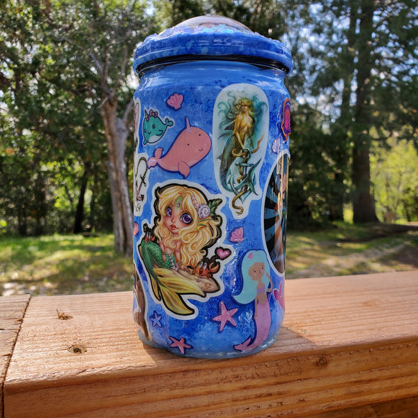 Mermaid Stashjar with Keys on Top