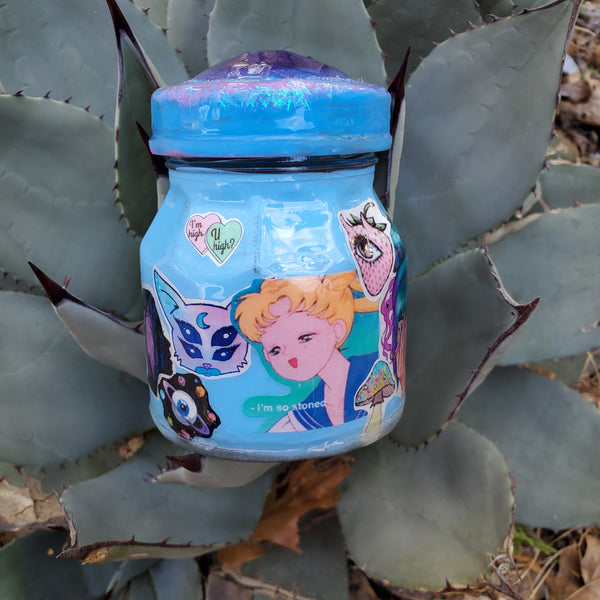 Custom Commissioned Stash Jar Made to Order and Personalized