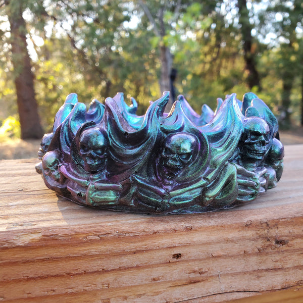 Chameleon Shift Iridescent Skull Dish or Tray