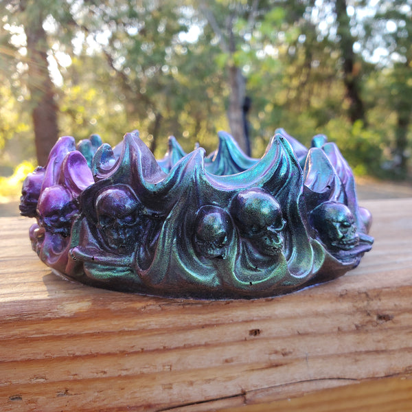 Chameleon Shift Iridescent Skull Dish or Tray