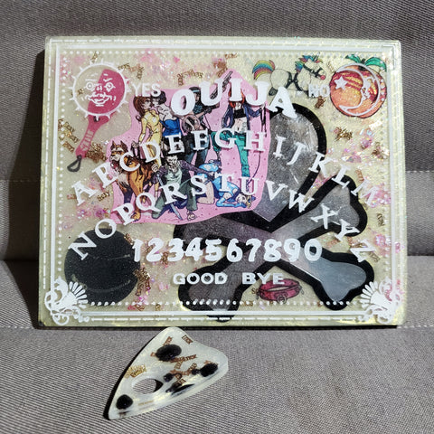 Mini Ouija Board - White and Black with "Sexy" Glitter
