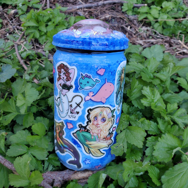 Mermaid Stashjar with Keys on Top