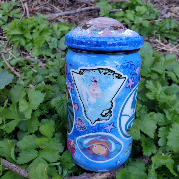 Mermaid Stashjar with Keys on Top